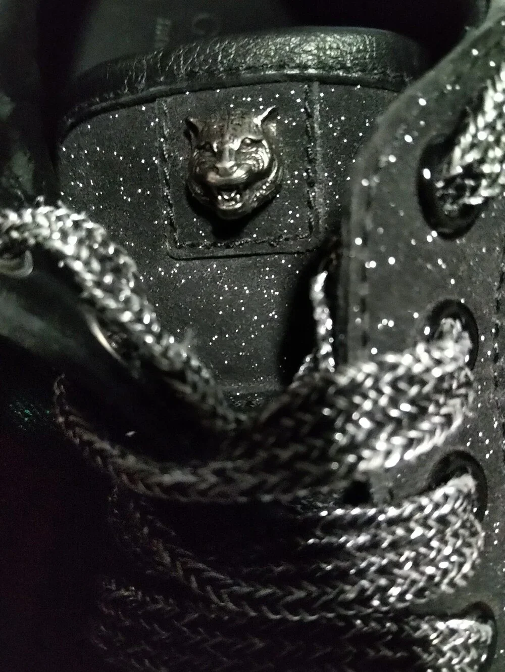 Authentic Gucci Men's Bambi Web Glitter Sneakers - Size 8.5 (Fits Men 9.5)